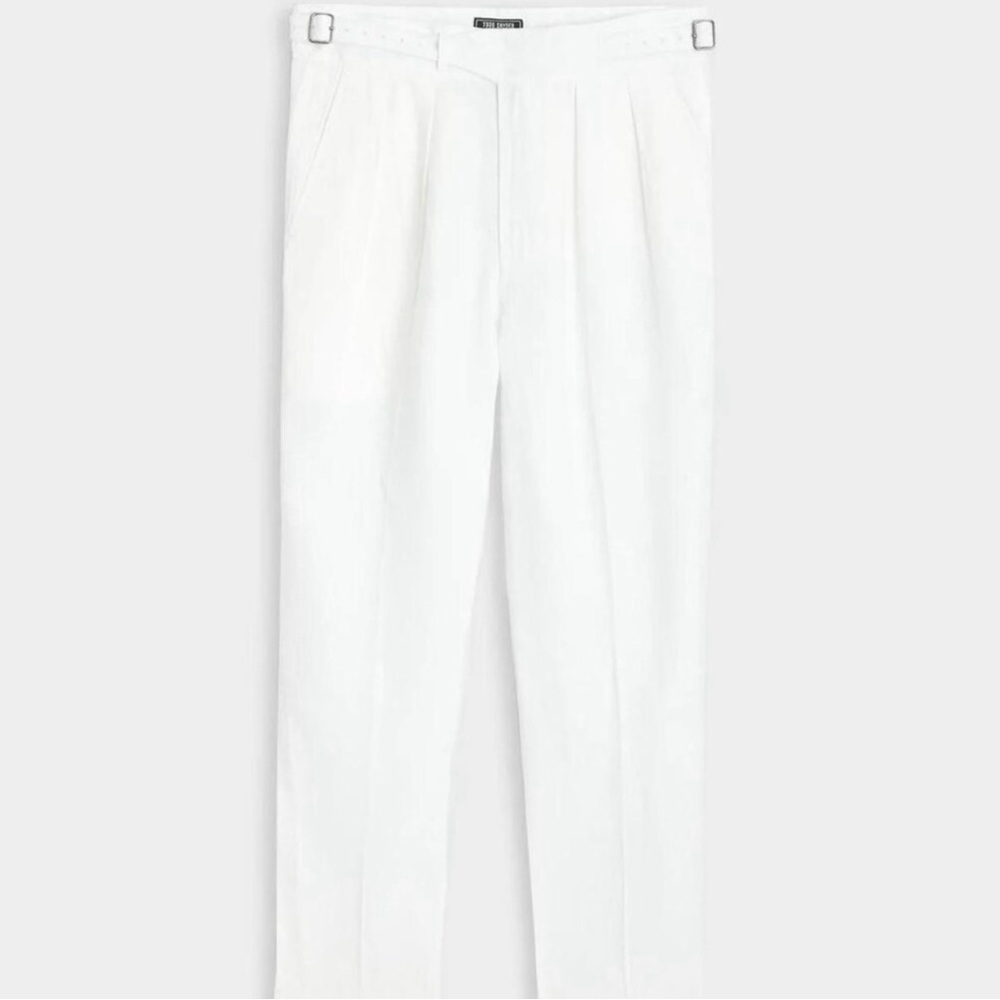 Todd Snyder  IRISH LINEN GURKHA TROUSER IN WHITE